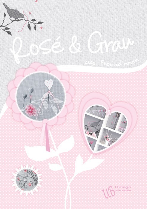 Buch - Rosé und Grau - Kreuzstichmuster