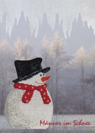 Kreuzstichheft - Männer im Schnee