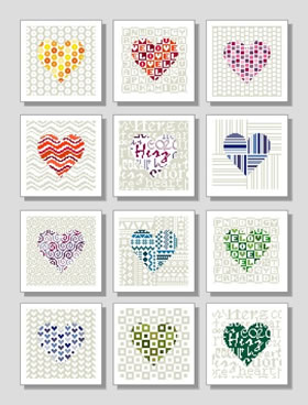 Mustermappe Heart Patches