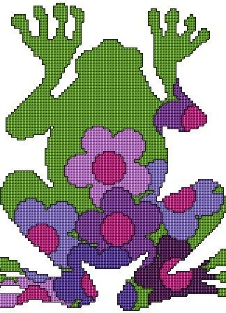 Frosch, lila-grün