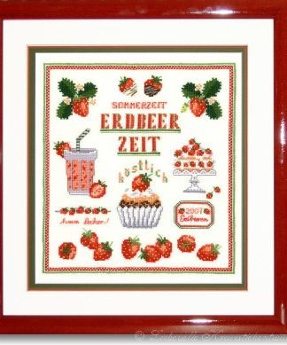 Stickpackung - Erdbeermustertuch
