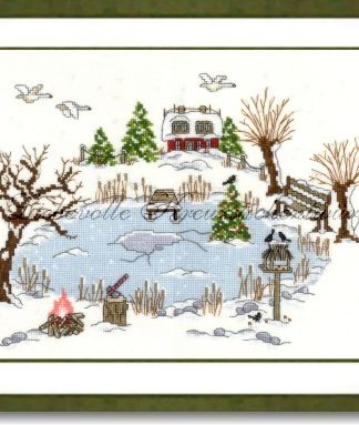 Stickpackung - Haus am See im Winter