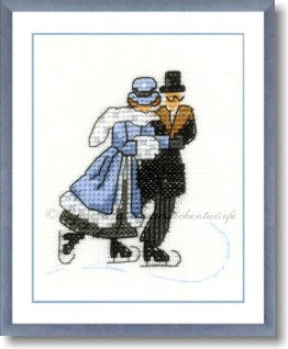 Stickpackung - Eislaufpaar blau