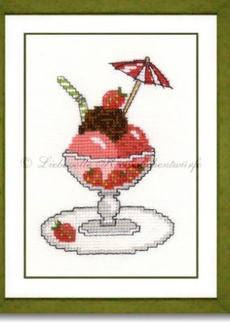 Stickpackung - Erdbeereisbecher
