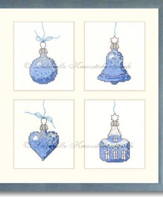 Stickpackung - Weihnachtskugeln, blau