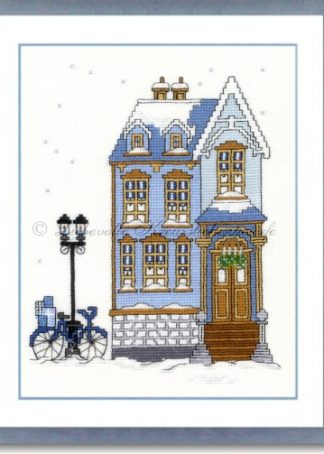 Stickpackung - Winterhaus 1, blau