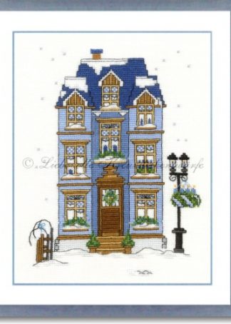 Stickpackung - Winterhaus 2, blau