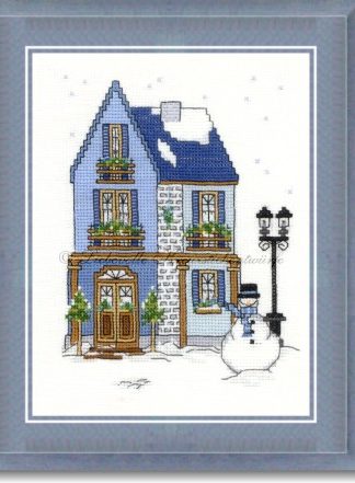 Stickpackung - Winterhaus 4, blau