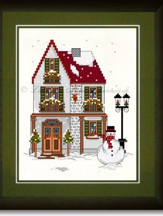 Stickpackungen - Winterhaus 4, rot-grün