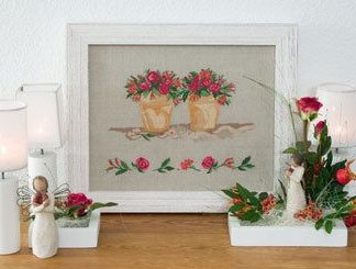 Stickpackung Rosen im Herbst