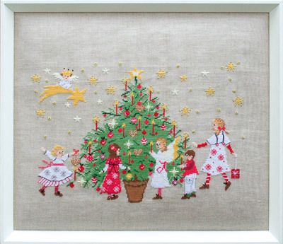 Stickpackung Kinder unterm Tannenbaum