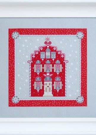 Stickpackung Rotes Weihnachtshaus