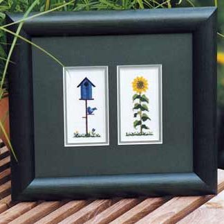 Stickpackung - Vogelhaus, Sonnenblume