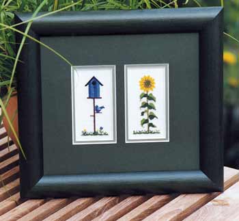 Stickpackung - Vogelhaus, Sonnenblume