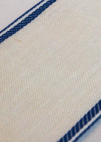 gebleicht, royal-blauer Rand