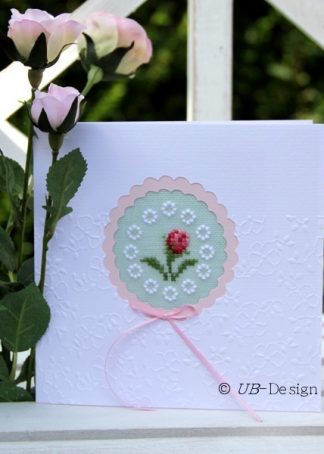 Passepartoutkarte weiß "Rosenrosette"