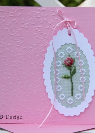 Passepartoutkarte pink "Rosenoval"