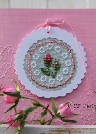 Passepartoutkarte pink "Rosenrosette"