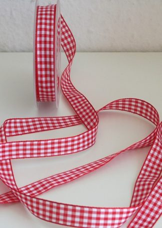 Karoband rot-weiß, breit