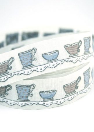 Tassen weiß-blau 2 cm breit