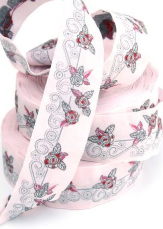 Rosenornament rosa-rot 3 cm breit