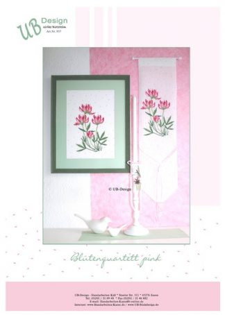 Stickanleitung - Blütenquartett pink