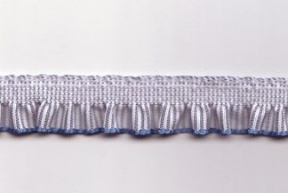 Rüschenborte blau-weiß gestreift