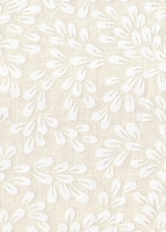 Baumwollstoff hellbeige mit Blattornamenten