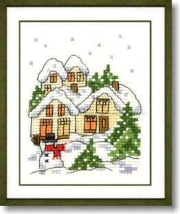 Stickpackung - Kleines Dorf im Winter 3