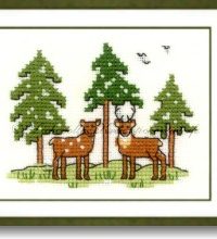 Stickpackung - Rehe im Wald