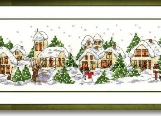 Stickpackung - Kleines Dorf im Winter
