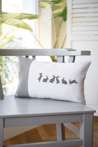 Kissenhülle Vogel-und Hasenreihe – Bild 2