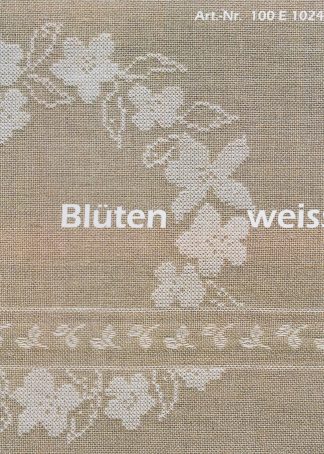 Kreuzstich Leaflet - Blüten weiß