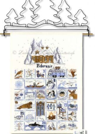 Stickpackung - Kalender Februar