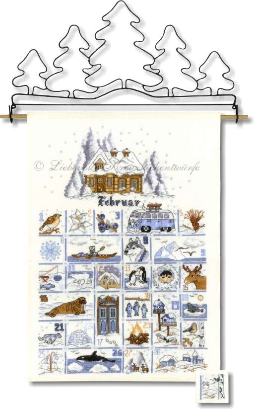 Stickpackung - Kalender Februar
