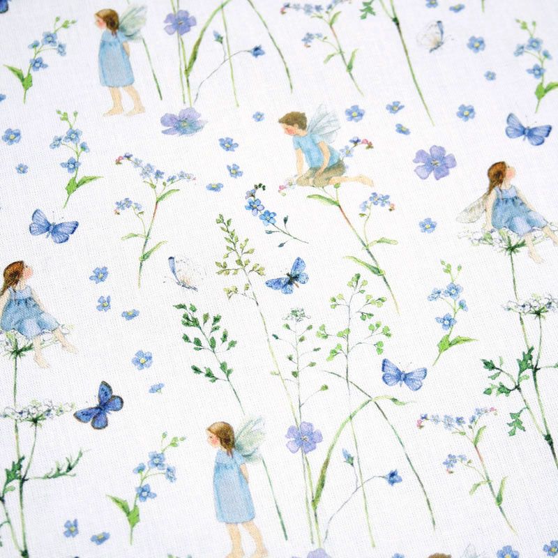 Baumwollstoff - Elfengarten blau