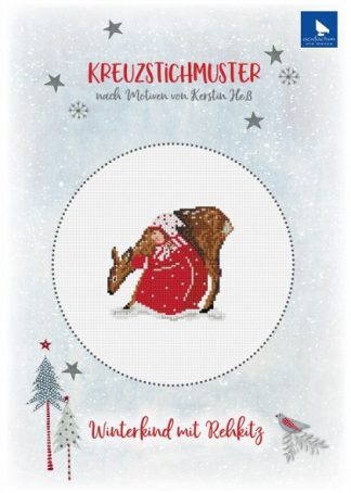 Kreuzstichmuster - Winterkind mit Rehkitz
