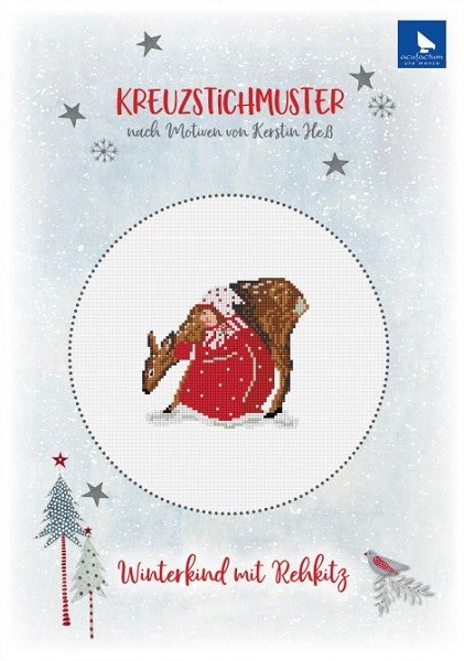 Kreuzstichmuster - Winterkind mit Rehkitz
