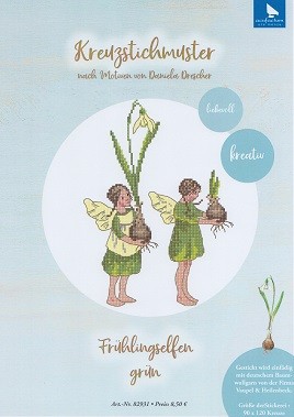 Frühlingselfen, grün -  Kreuzstichmuster