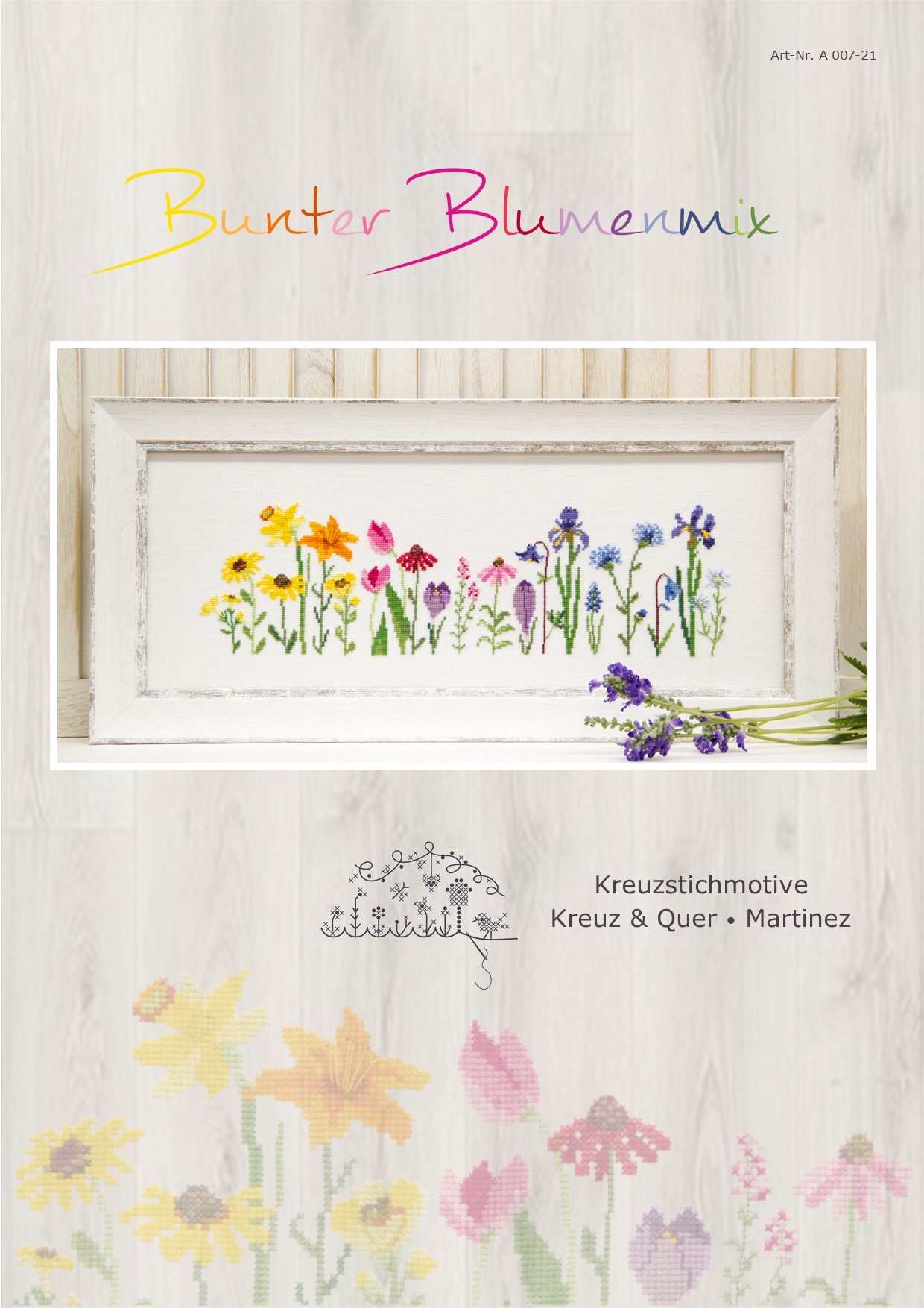 Bunter Blumenmix - Stickanleitung