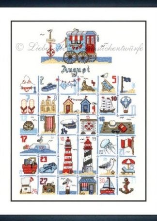Stickpackung - Kalender August