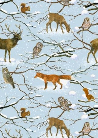 Wintertiere - Baumwollstoff