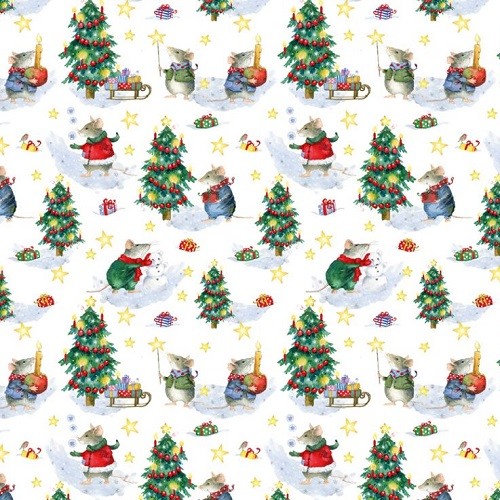 Mäuseweihnacht - Baumwollstoff