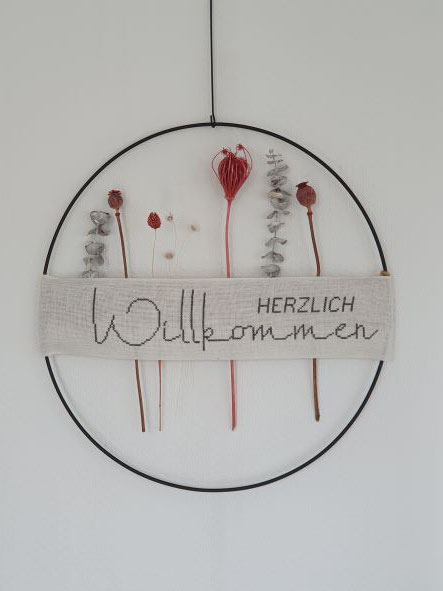 Stickanleitung - Herzl. Willkommen