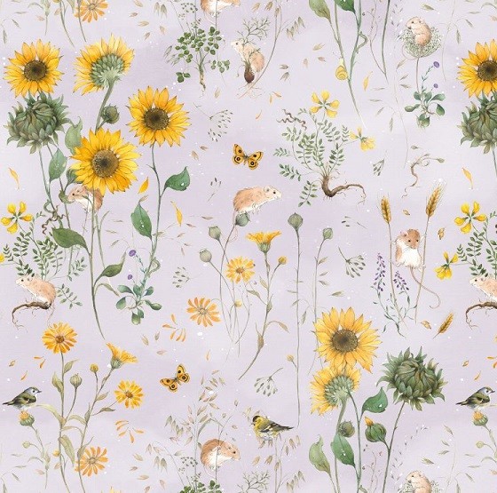 Sonnenblumenfeld - Baumwollstoff