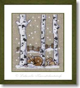 Wintertiere, Fuchs und Hase - Stickpackung
