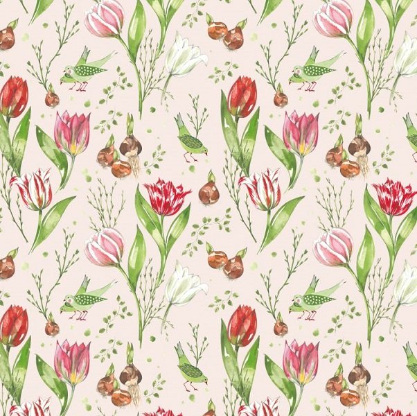Tulpenzeit - Baumwollstoff