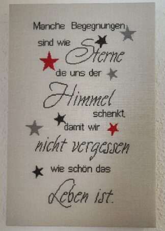 Begegnungen sind wie Sterne - Stickanleitung
