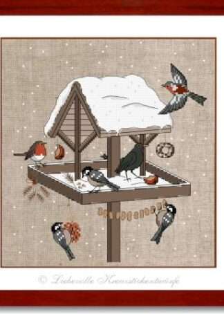 Vogelhaus im Schnee - Stickpackung