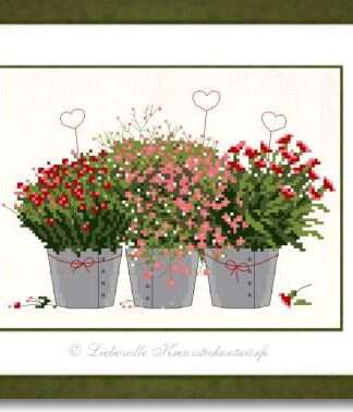 Blumengrüße im Frühling - Stickpackung